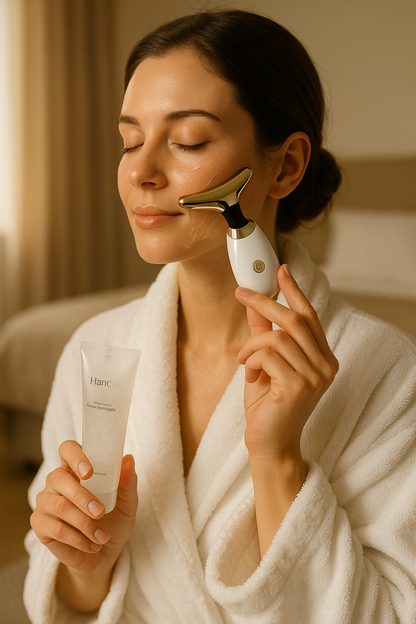 Appareil de Massage Visage Chauffant 42°C – Soin Liftant & Raffermissant